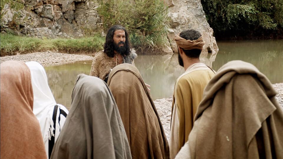 John the Baptist preaches water baptism